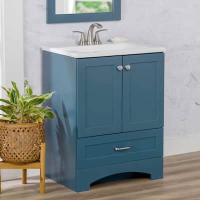 Spring Mill Cabinets Emlyn 24.5" Bathroom Vanity With Drawer and White Sink Top