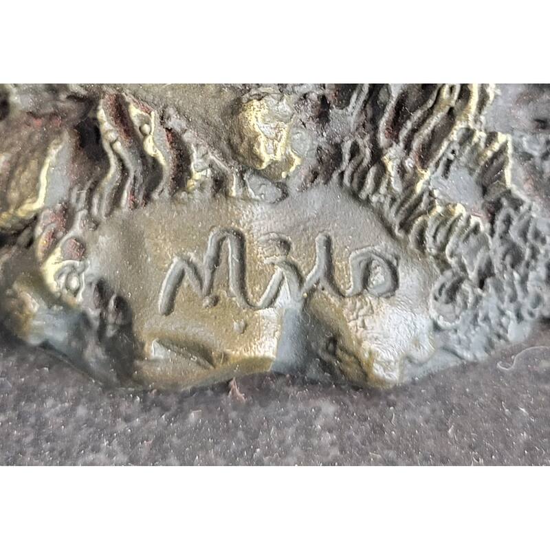 Squirrel Eating An Acorn Bronze Sculpture Statue Handmade Figure Original Art Marble Base