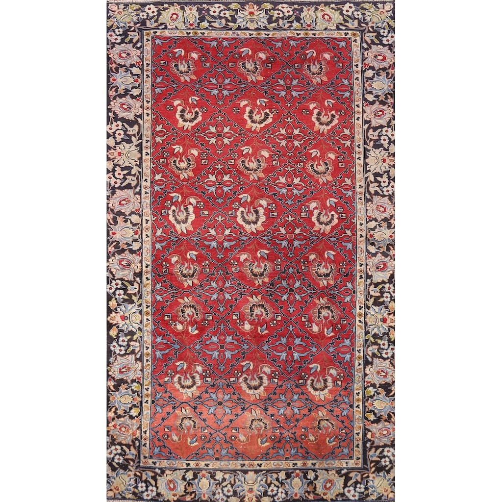 Najafabad Persian Vintage Area Rug Handmade Wool Carpet - 4'6"x 8'4"