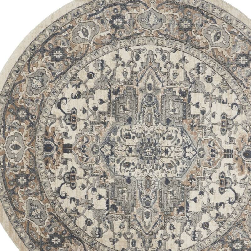 Mebus Power Loomed Distressed Geometric Traditional Durable Area Rug By HomeRoots - 120' X '120' X '0.32