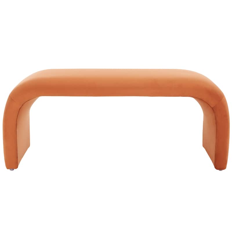 SAFAVIEH Margarett Modern Minimalist Glam Bench - 45" W x 18" D x 19" H - 45"W x 18"D x 19"H - Rust