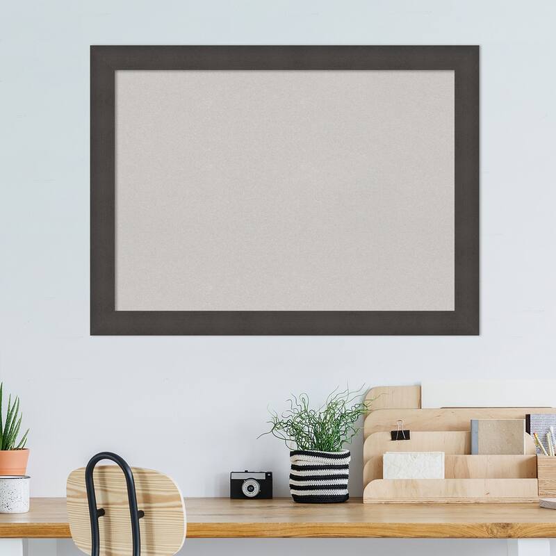 Blaine Light Pewter Narrow Framed Grey Corkboard Bulletin Board