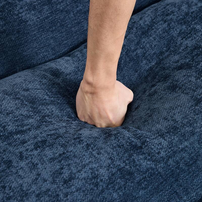 82.5"W Chenille Upholstered Sectional Modular Sofa With Chaise