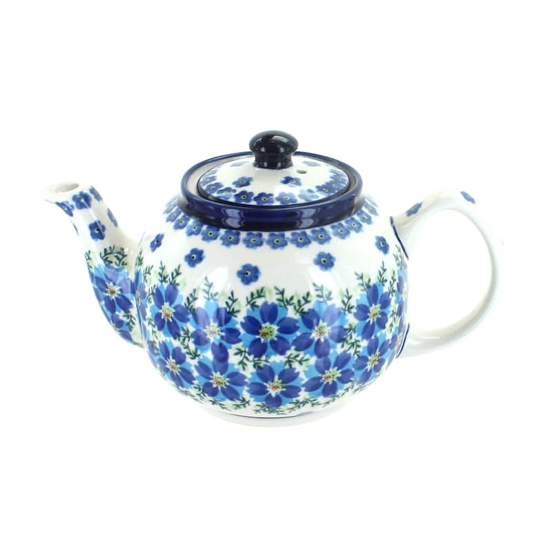 Blue Rose Polish Pottery 596 Zaklady Medium Teapot