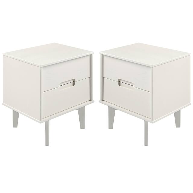 Middlebrook Mid-Century Solid Wood 2-Drawer Nightstand, Set of 2