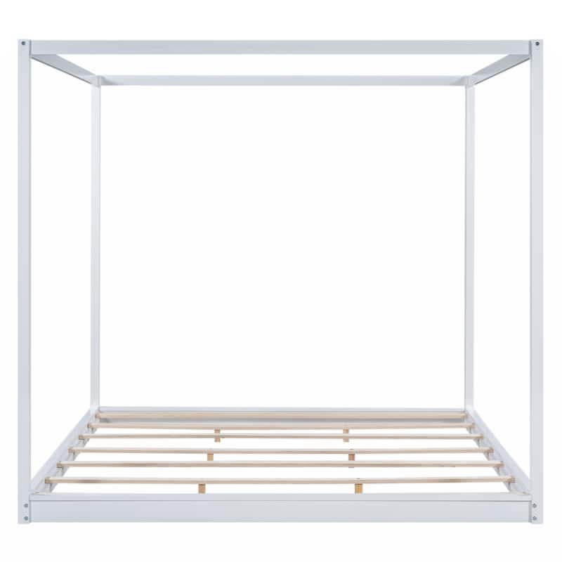 King Size Canopy Platform Bed with Support Legs