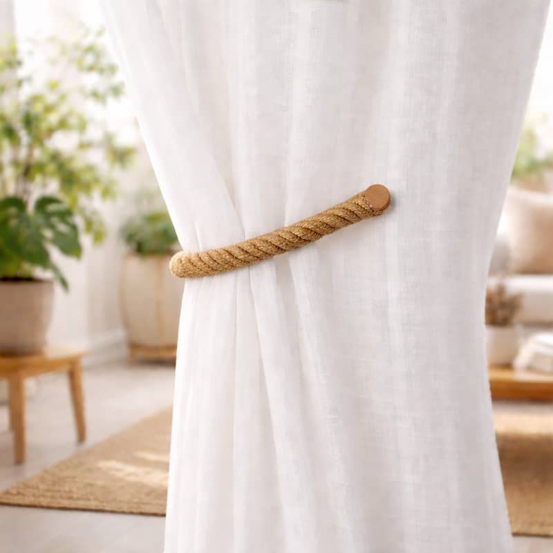 Twisted Curtain Tiebacks with Magnetic Closure 19.75 x 0.75 in