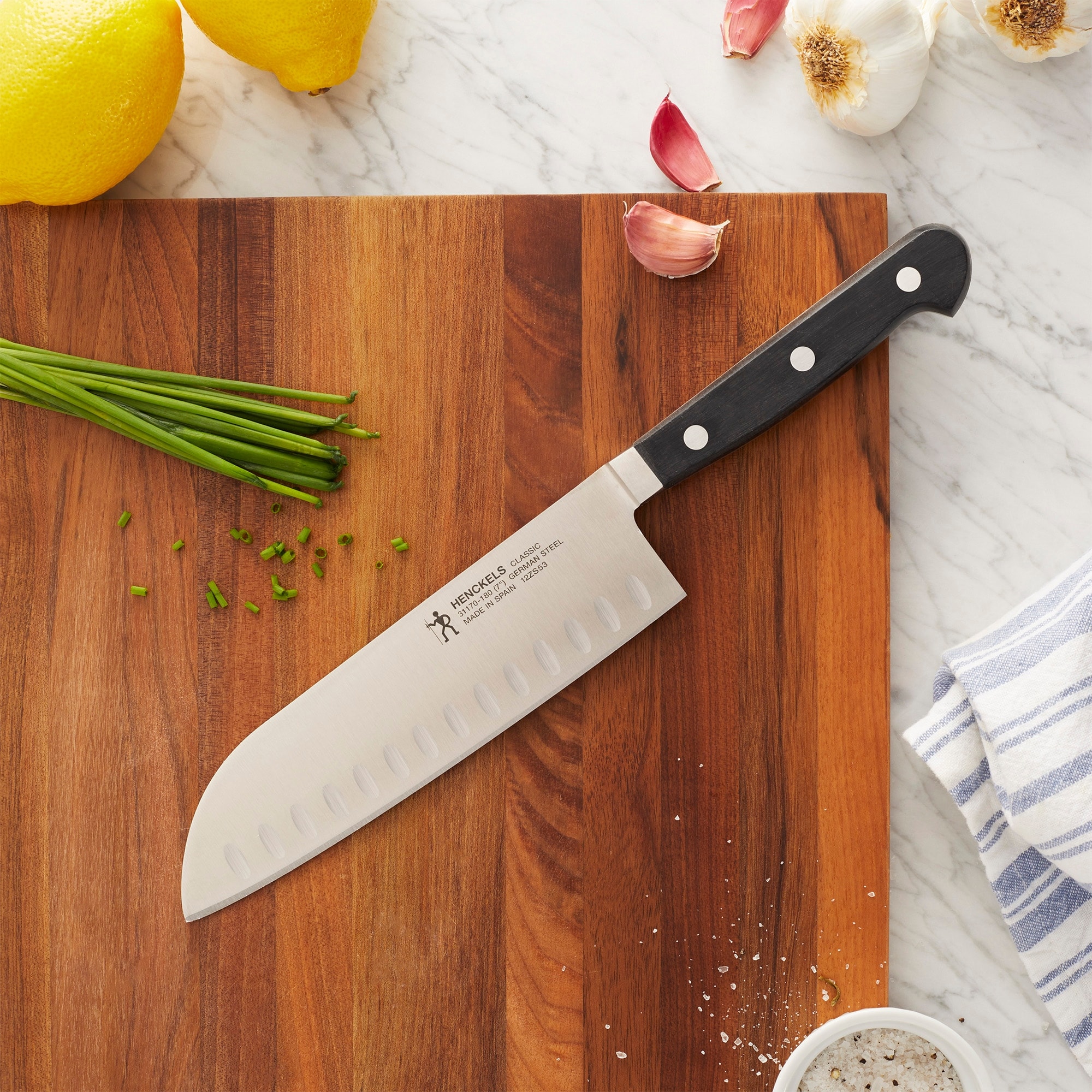 HENCKELS CLASSIC Hollow Edge Santoku Knife - Overstock - 15616338