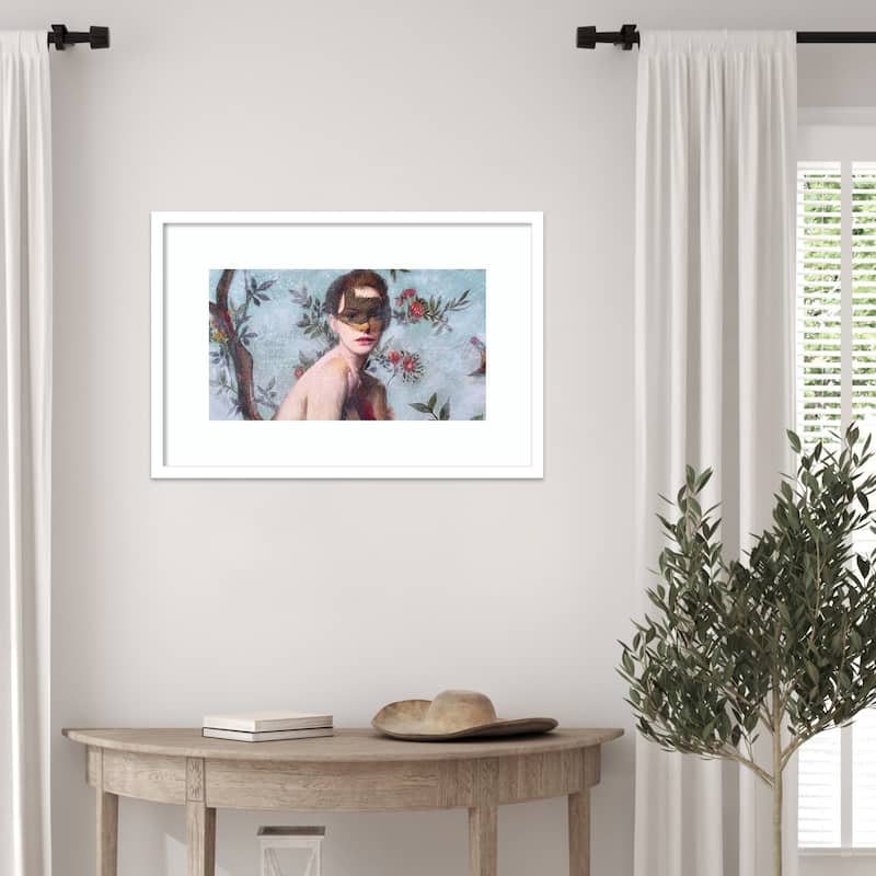 Veiled in Crimson by Karenina Fabrizzi Wood Framed Wall Art Print