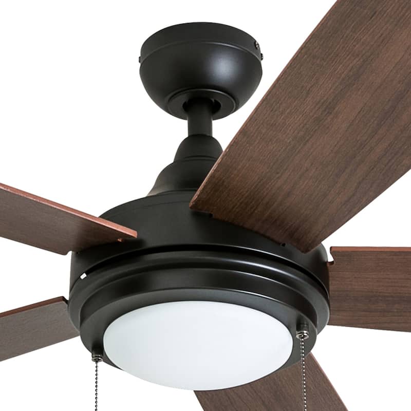 52" Honeywell Ventnor Bronze Modern Farmhouse Indoor LED Ceiling Fan with Light, Pull Chain
