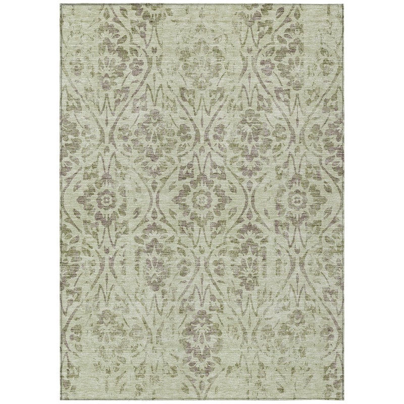 Machine Washable Indoor/ Outdoor Chantille Distressed Traditional Rug