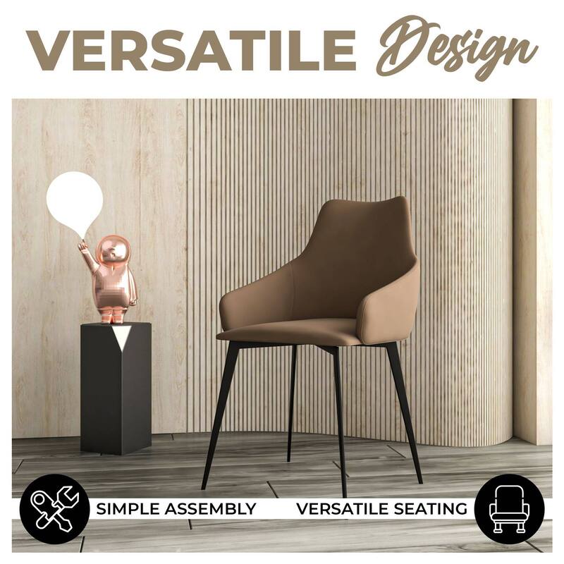 Mid-Back Dining Chair Upholstered in Fabric/Leather with Iron Legs Sonnet Series