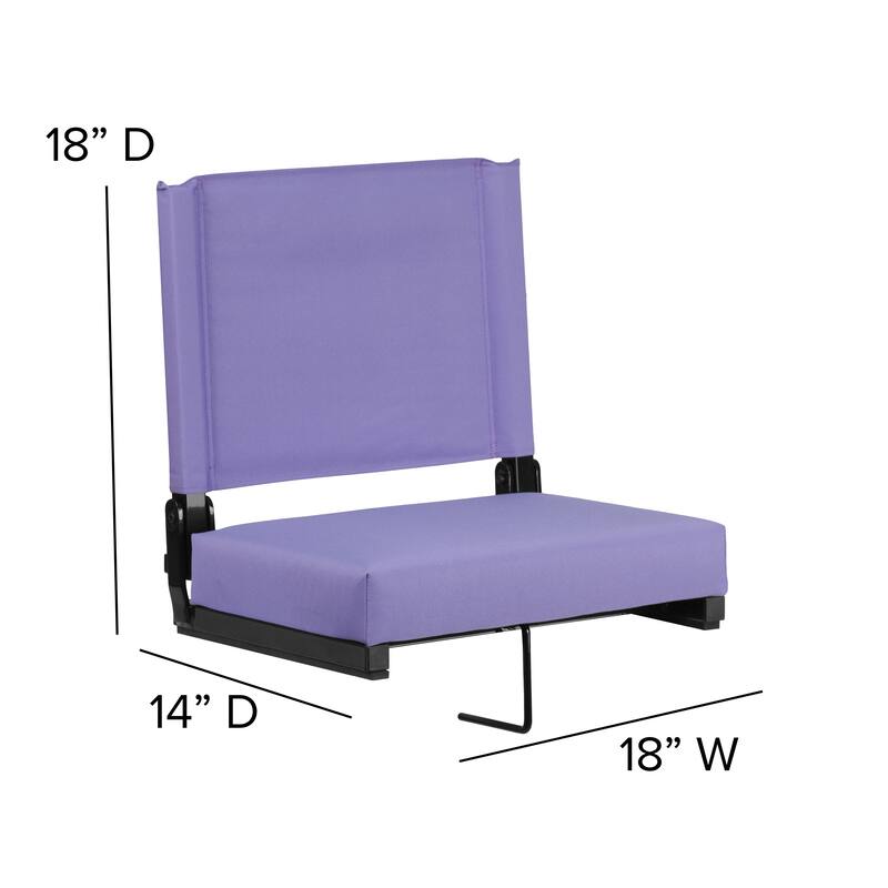 2 Pack 500 lb. Rated Lightweight Stadium Chair-Handle-Padded Seat