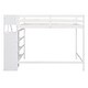 preview thumbnail 9 of 32, Full Size Loft Bed with Built-in Storage Wardrobe and Staircase,White/Gray