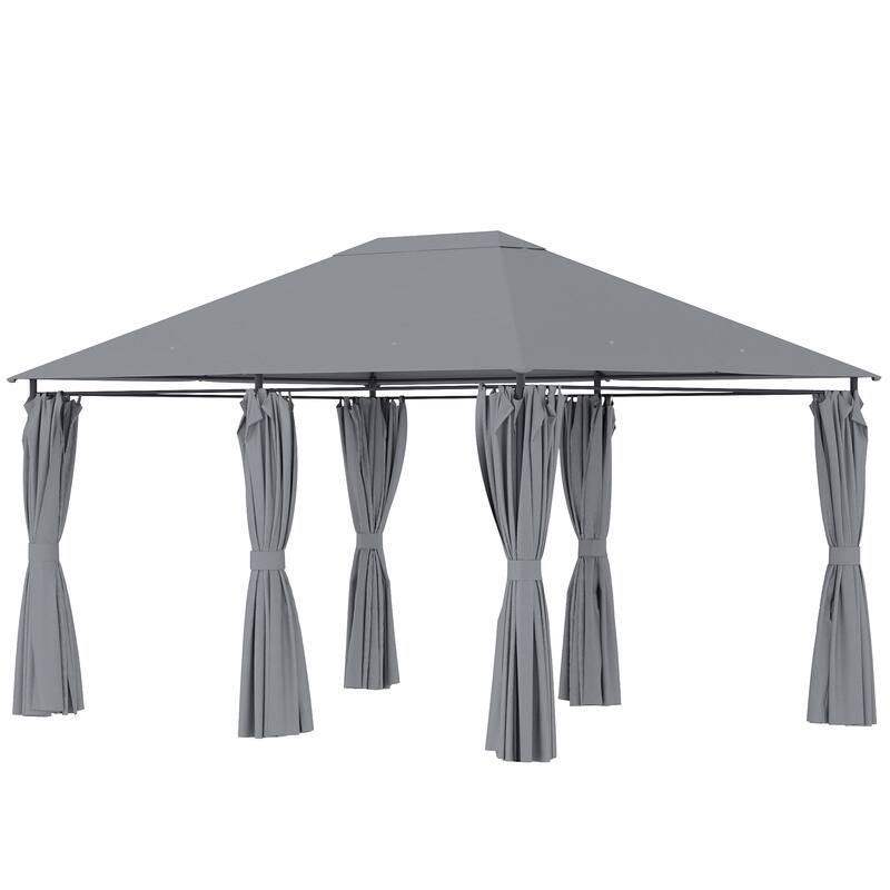 10' x 13' Outdoor Patio Gazebo with Removable Sidewalls and Steel Frame