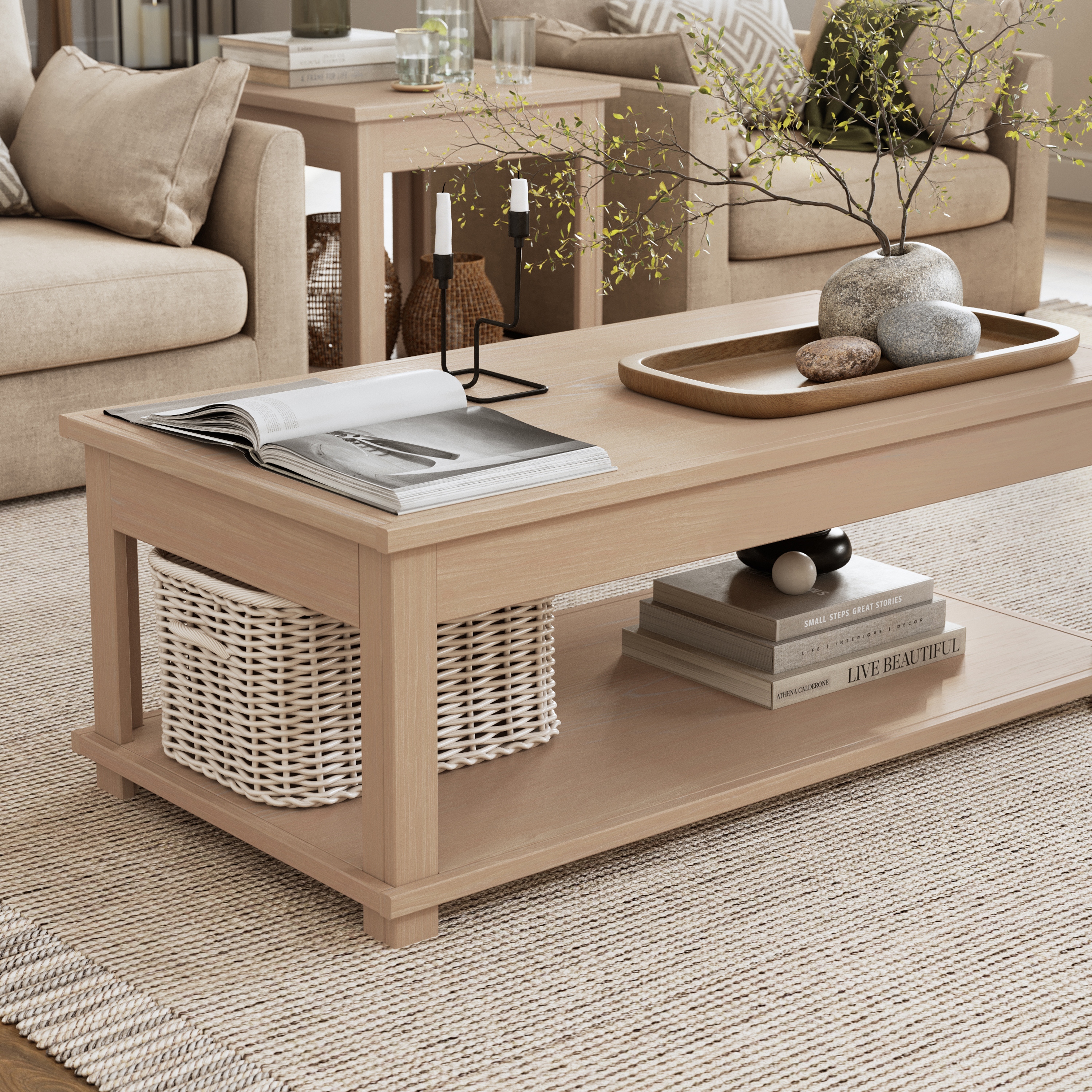 Small oak effect hot sale coffee table