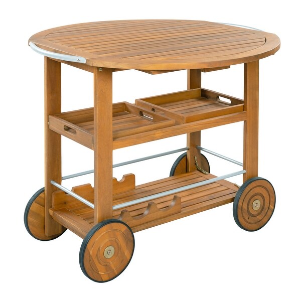 Christopher Knight Home - Teakline Outdoor Acacia Wood Bar Cart