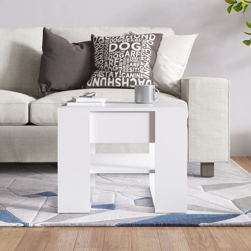 vidaXL Coffee Table End Table Sofa Table Living Room Furniture Engineered Wood - 21.9" x 21.7" x 17.7"