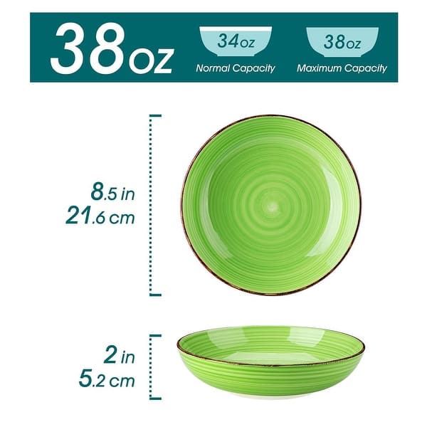 dimension image slide 1 of 2, vancasso Bonita Sturdy Stoneware 6-Piece Bowls Set