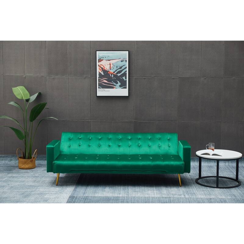 Green Solid Wood + MDF Sofa Bed for Small Spaces