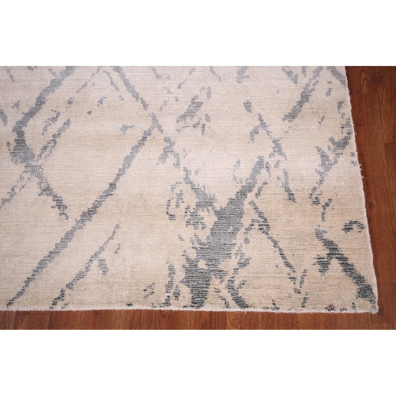 Abstract Modern Area Rug Hand-Knotted Wool Carpet - 5'3"x 7'7"