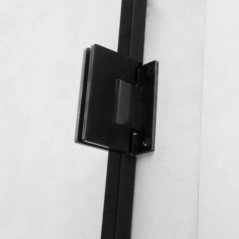 Pivot Framed Shower Door with Tempered Glass in Matte Black