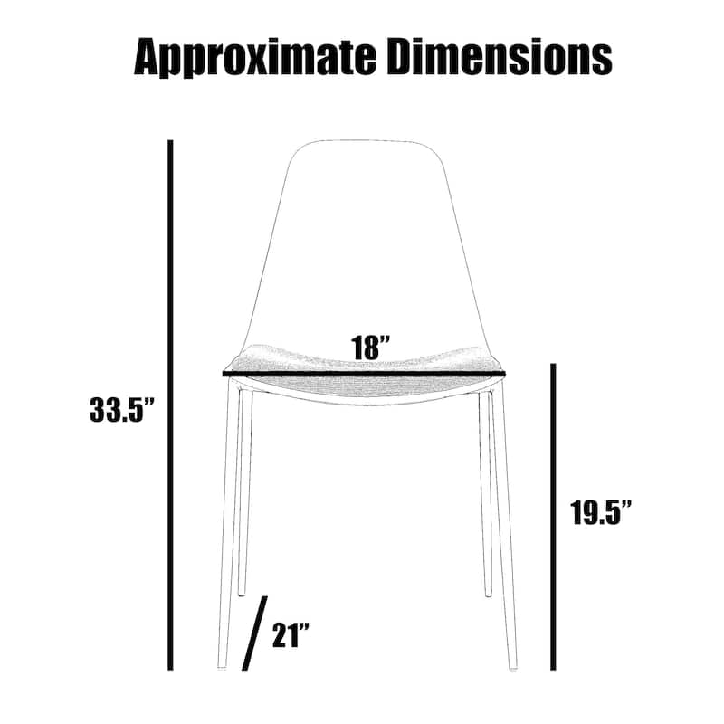 Set of 4 Plastic Dining Chairs Cushion Padded For Kitchen Metal Legs Guest Meeting Waiting Room Business Indoor Outdoor Patio