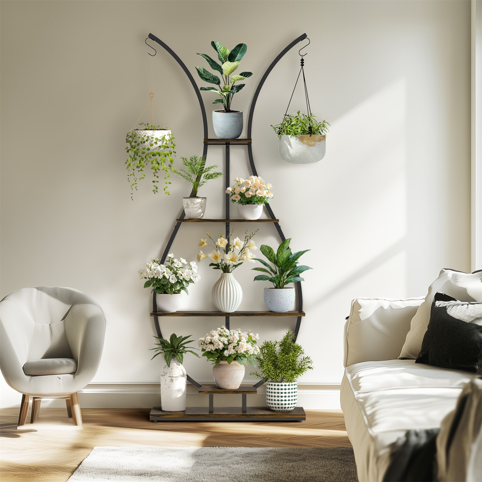 Industrial Multi Tiers Plant Flowers Stand Vase Shaped Planter