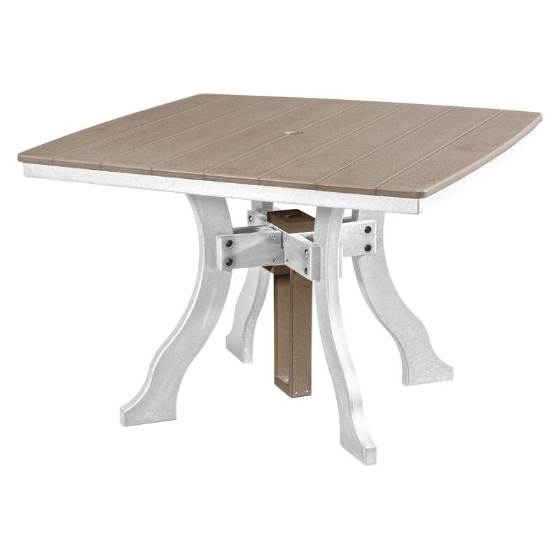 American Furniture Classics Dining Height Square Table , Made in the USA - Weatherwood on White