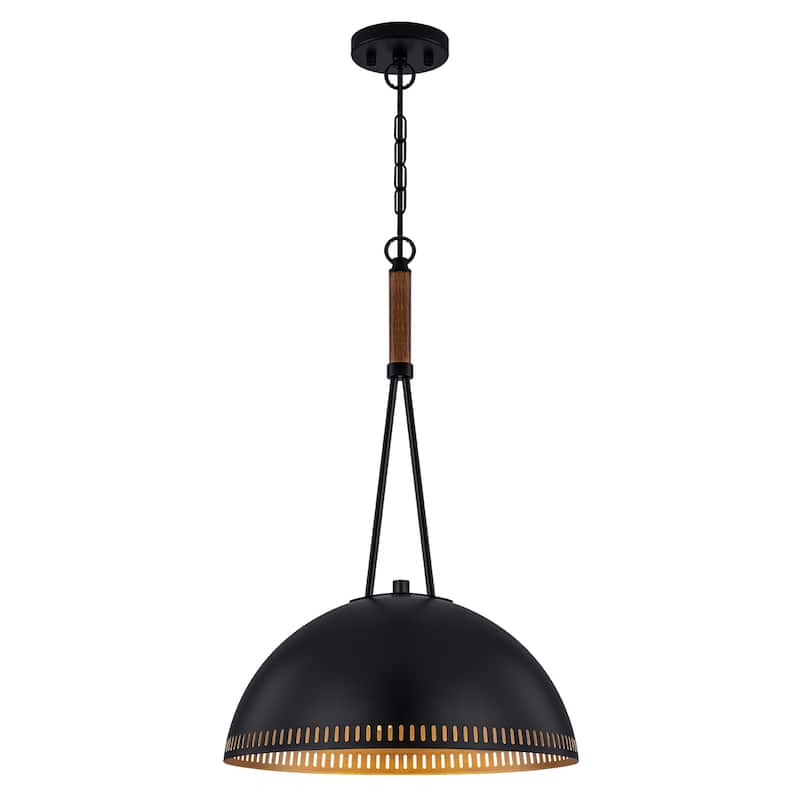 Modern Dome Pendant Light with Gold Interior Kitchen Lamp - Dia.16-in