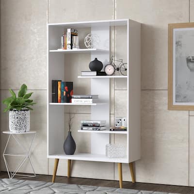 Boahaus Lund Modern Bookcase White Engineered Wood