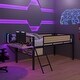 preview thumbnail 28 of 69, Metal Loft Bed with Rectangular Desk, LED lights, Storage Shelves and Hanging Storage Compartments, Safety Guard and Ladder