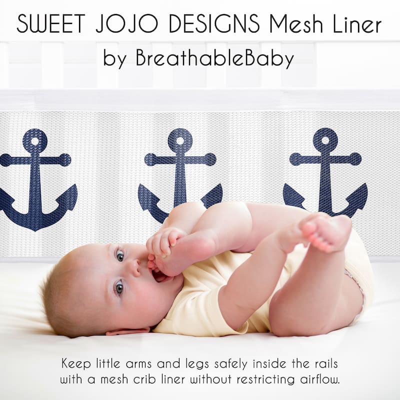 Sweet Jojo Designs + BreathableBaby Breathable Mesh Crib Liner Ocean Seashells Sea Boy, Girl, Unisex/Gender Neutral