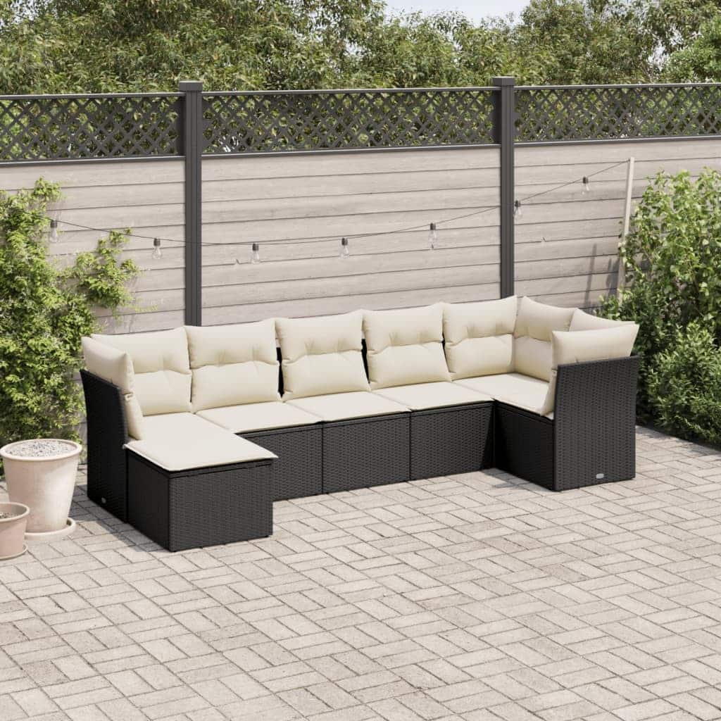 vidaXL Garden Sofa Set Black - 21.7 x 21.7 x 14.6