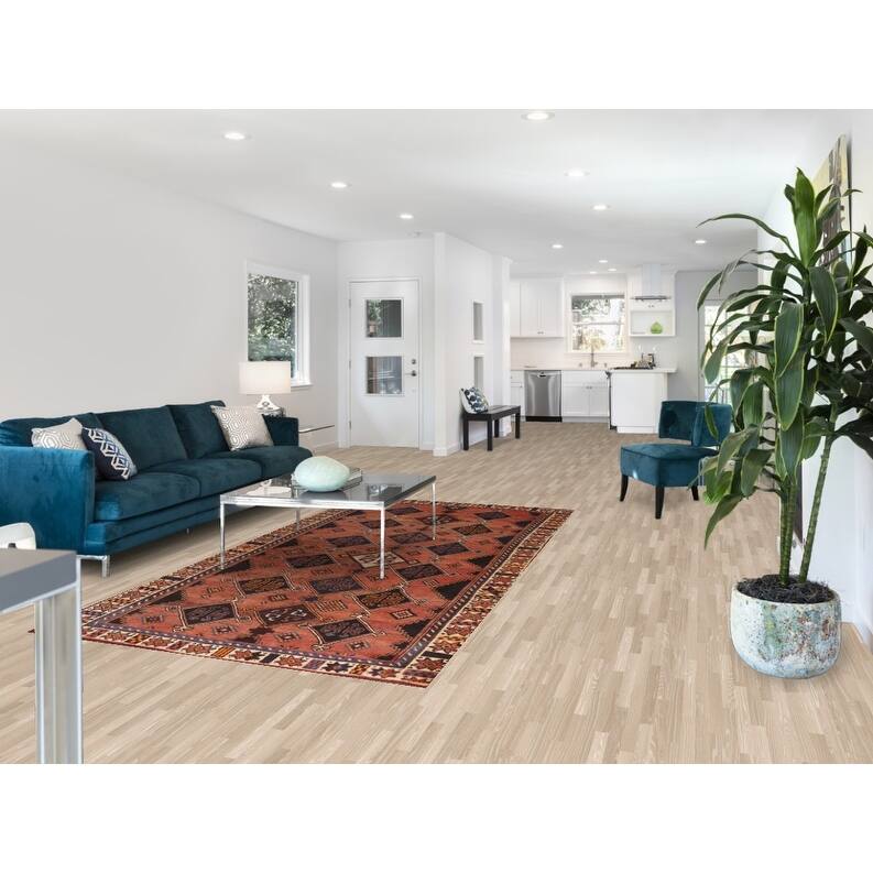 Hand Knotted Oriental 100% Wool Carpet Traditional Geometric Oranges & Rust Qashqai Area Rug - 9' 1'' X 4' 9''