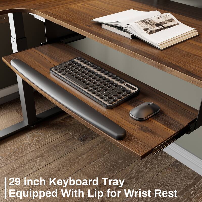 Eureka 61" Modern Home Office L-shaped Desk Electirc Adjustable Standing Corner Desk
