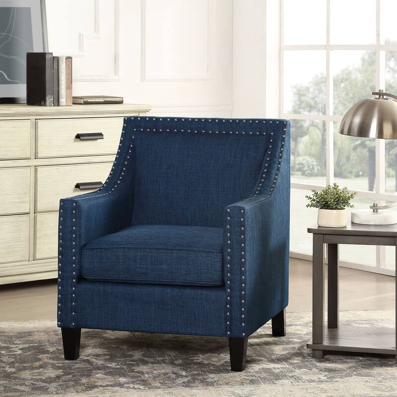 Erica Accent Armchair with Chrome Nailhead Trim