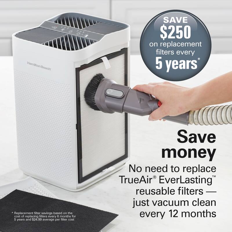 Hamilton Beach Air Purifier with TrueAir EverLasting Reusable Filters