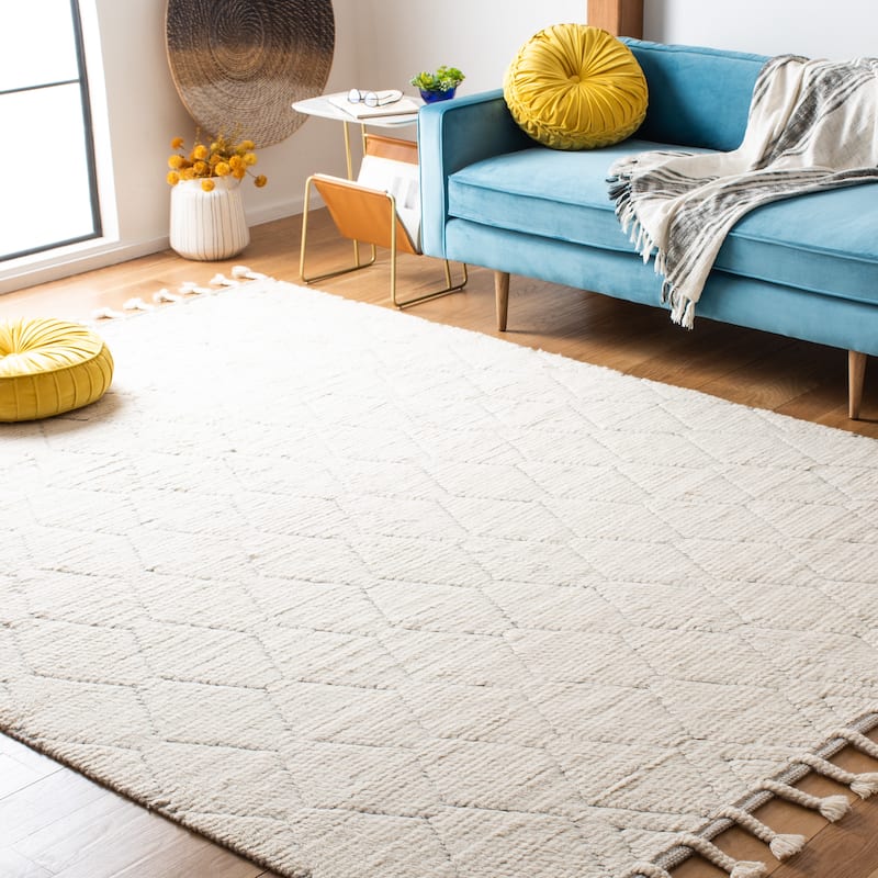 SAFAVIEH Handmade Casablanca Zamfira Boho Wool Rug - 5' x 8' - 5' x 8' - Ivory