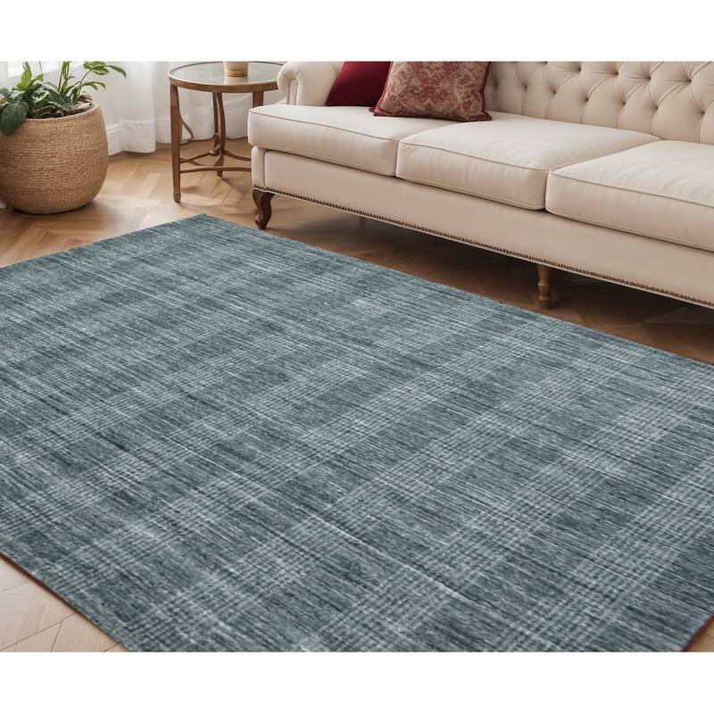 HomeRoots Plaid Transitional Rectangle Area Rug - 96.00 in. x 60.00 in.  x 0.35 in.