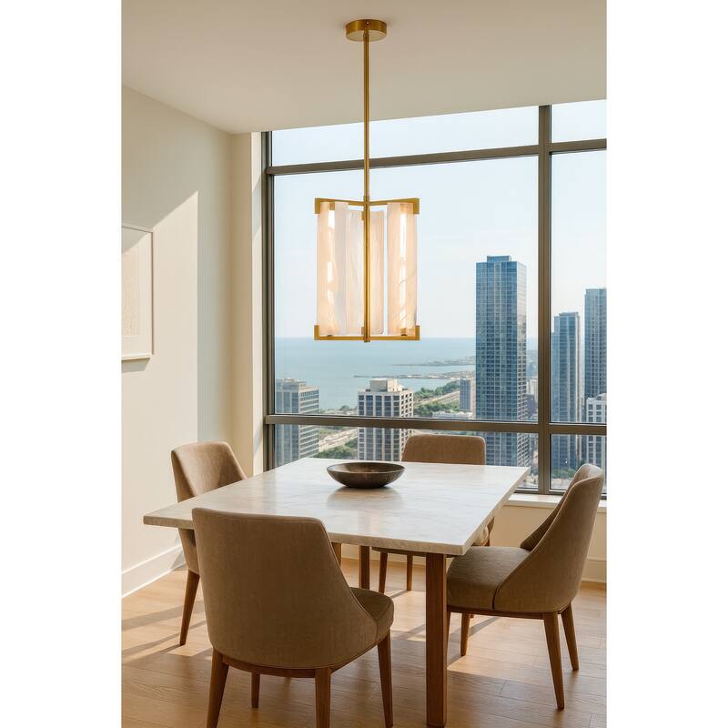 Varaluz Mingle 3-Light Pendant - Satin Brass