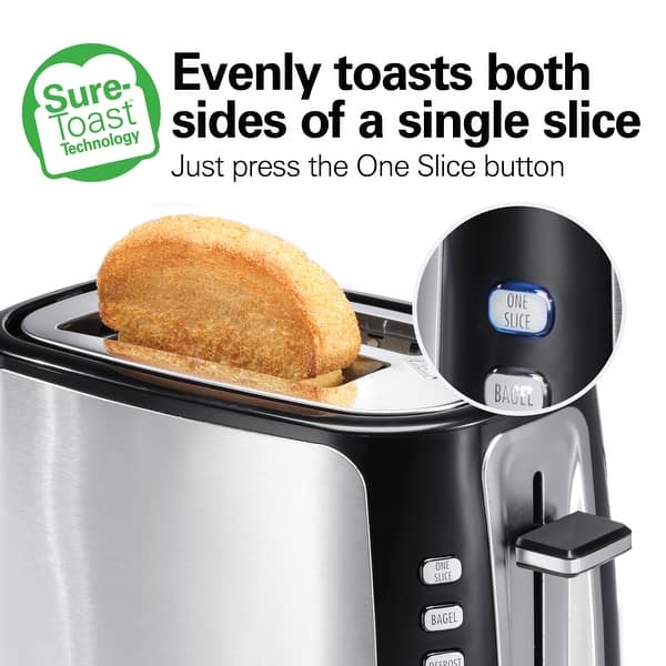 Hamilton Beach 4-Slice Classic Toaster with Sure-Toast Technology in Stainless  Steel and Black