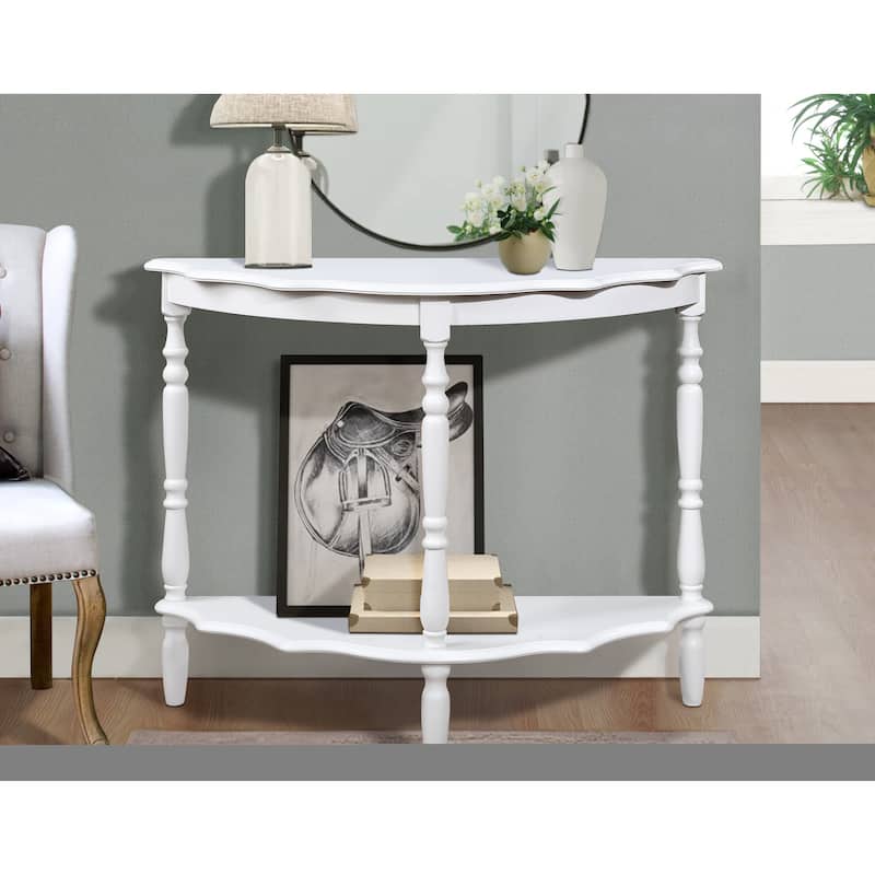 Retro Circular Curved Half-Moon Console Table