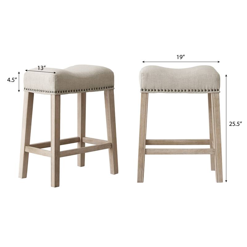 Upholstered Counter Height Stools,Set of 2