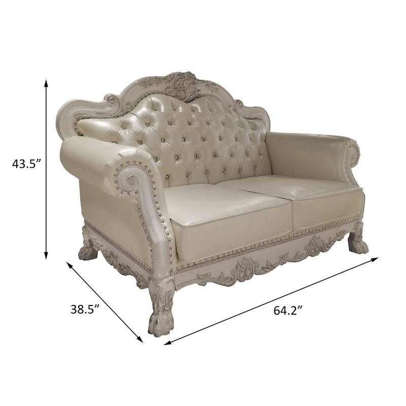 Adison Pear White and Bone White Loveseat with 3-Pillow