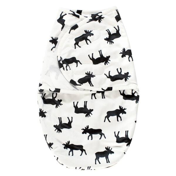 slide 1 of 1, Hudson Baby Infant Boy Plush Faux Fur Swaddle Wrap, Moose, 0-3 Months - Moose - 0-3 Months 0-3 Months - Moose