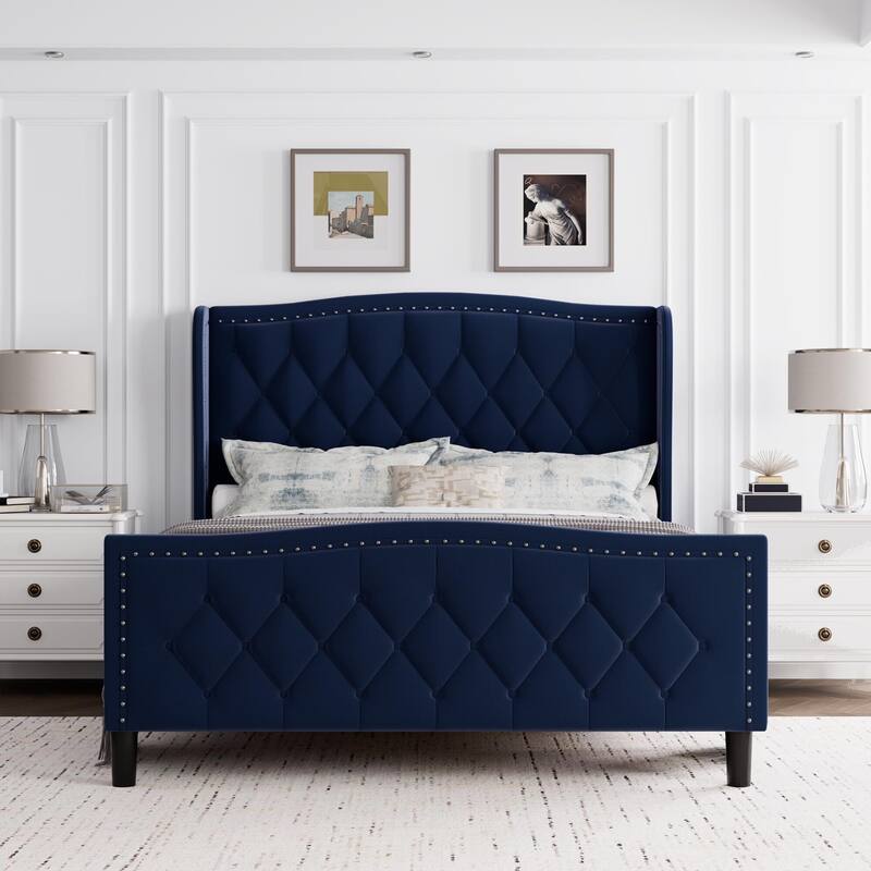 Bed Frame with 4 Storage Drawers and Headboard