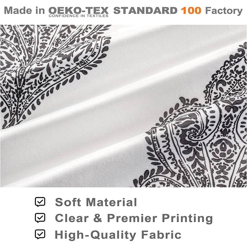 DriftAway Sadie Paisley Medallion Pattern Boho Velvet Window Curtain Valance with Handmade Tassels