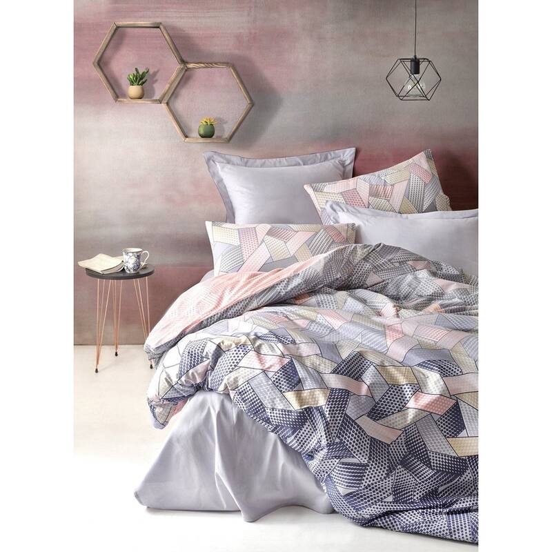 SUSSEXHOME Blush in Gray Full Size Duvet Cover Set,Hypoallergenic - Queen