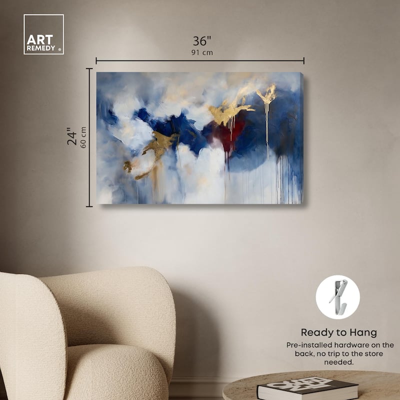 Eclipse of Gold and Blue Canvas by Art Remedy, Gallery Wrapped